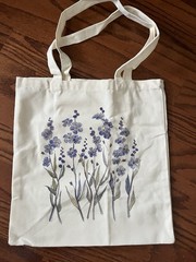 Kimoli Floral Canvas Tote Bag – Cream Purple Lilac