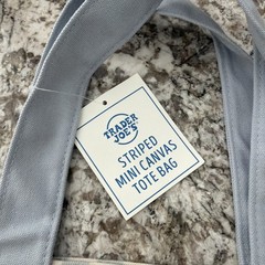 NEW! LIMITED EDITION-Trader Joe’s Striped Mini Canvas Tote Bag