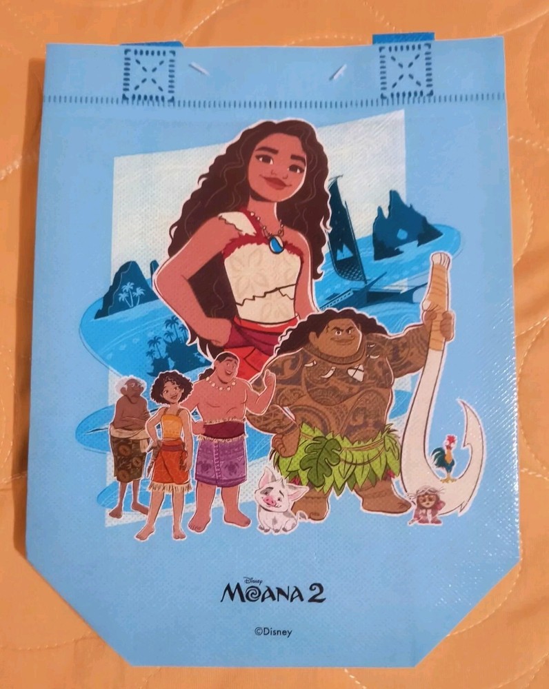 DISNEY MOANA 2 Pack Mini Reusable Blue Gift Bags with Handles New! Free Ship!
