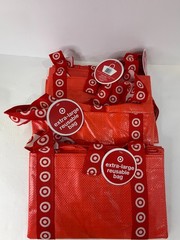 32.5″ Reusable Bag XL tote Target Run Bag Red (4 PACK BUNDLE)