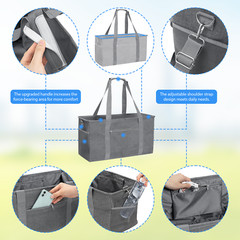 2PCS Large Reusable Grocery Bags Foldable Heavy Duty Shopping Bags Grocery Tote