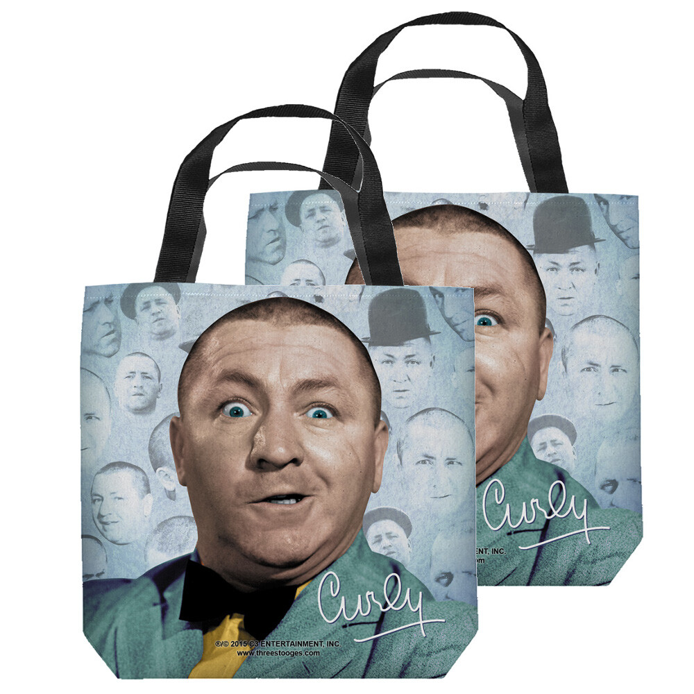 The Three Stooges “Curly Heads” Double Sided Tote Bag – 3 sizes