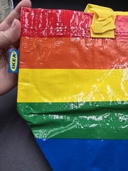 4 PC Ikea STORSTOMMA Small Reusable Rainbow Tote Bag
