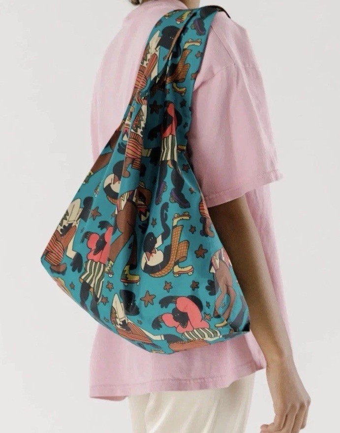 BAGGU Collab JOONBUG Teal GROUP SKATE Standard Baggu Reuseable Bag