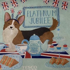 Tesco Queen Elizabeth Platinum Jubilee Bag Corgi Victoria Cake Flag 2022 UK New