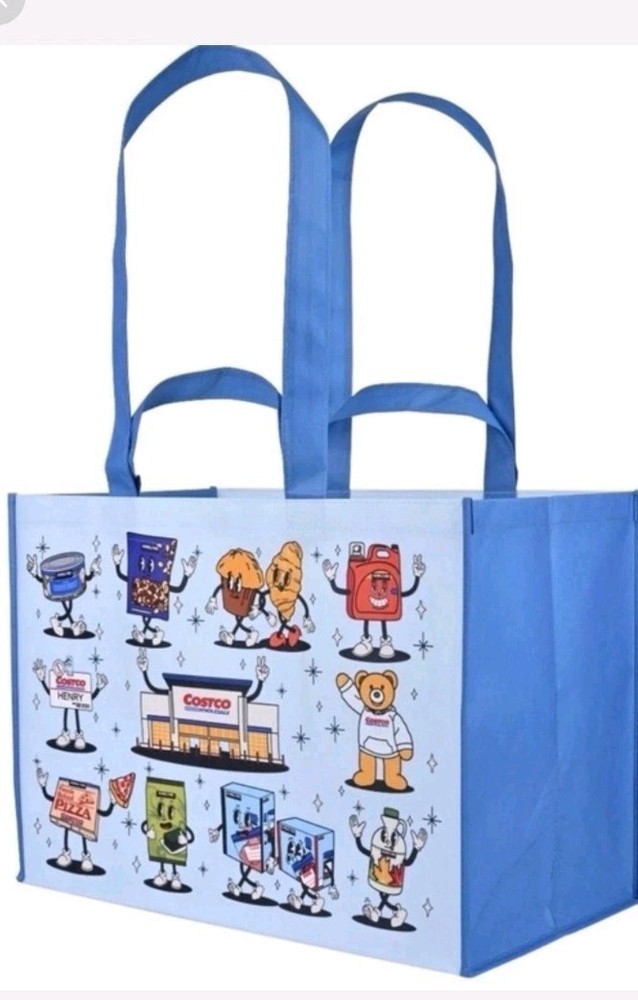 Costco Wholesale CARTOON CHARACTER V2 Reusable Shopping Bag Heavy Duty Tote NEW!
