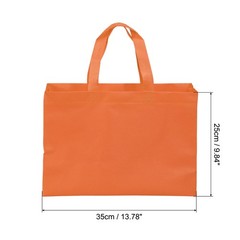 25x35cm Reusable Gift Bag, 10Pcs Horizontal Style Non-Woven, Orange