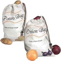 Potato & Onion Sprout-Free Vegetable Storage Bags – White