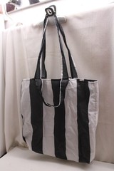IKEA SKYNKE tote shop gym beach bag stripe/black white17¾x14¼X4inches Polyester