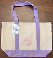 Trader Joe’s LARGE Reusable Heavy Canvas Shopping Bag, Off White & Lavender
