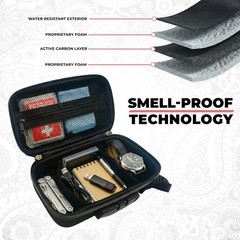 Kashmir Smell Proof Bag with Combination Lock Odor Travel Small, Black