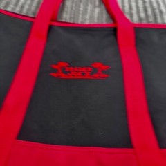 Trader Joe’s Large Reusable Insulated Grocery Cooler Tote Bag Black Red Freezer