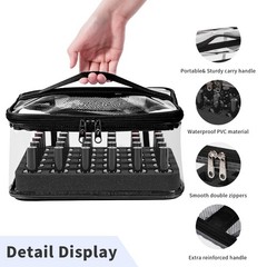 Beloving Nail Polish Organizer Bag Holds 30 1 Count (Pack of 1), 2.Black