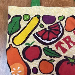 Trader Joe’s Shopping Bag Fruit & Vegetables 100% Cotton Made in USA Vintage