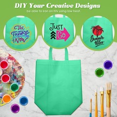 Reginary 50 Pieces Reusable Totes Bag Bulk Shopping Bags Non Woven Grocery Bag w