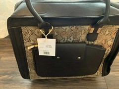 Hang Accessories Snake Print Trolley Bag with 360-Degree Wheels in Blue/Gold