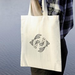 THEYGE Goldfish Tote Bag Aesthetic Cute Fish Tote Bag for Women Large Vintage…