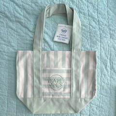 Trader Joe’s Striped Mini Canvas Tote Bag 4-Pack Reusable Multicolor SKU 84312