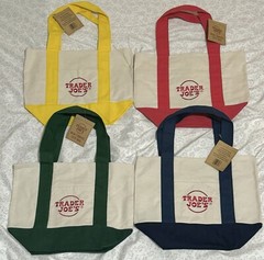 AUTHENTIC NEW 2024 Trader Joe’s Mini Canvas Tote Bag Set Of 4