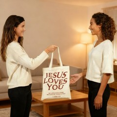 Christian Gifts For Women,Christian Tote Bag，Bible Bag,Jesus Loves You Tote B…