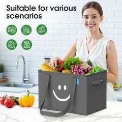 Reusable Grocery Bags 3 Pack – Collapsible Tote Shopping Bags with Sturdy Handle