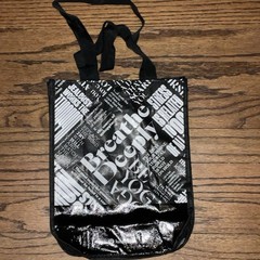 Lululemon Black White Foldable Reusable Shopping Bag Plastic Modern All-Over