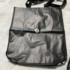 Lululemon Large Black and White Logo Reusable Shopping Bag Set Of 2