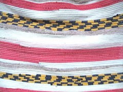 Carpet Bag Woven Tote Weekender Craft Knitting Beach Bag Wooden Handle