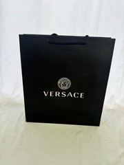 Versace Reusable Paper Shopping Bag Black 15.5″ x 14″ x 4″