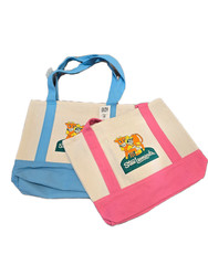 NWT Stew Leonard’s Collectible Set of 2 MINI Embroidered Tote Bags Pink & Blue