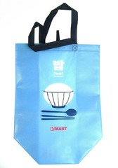 H Mart Asian Supermarket Rice Bowl Light Blue Reusable Shopping Tote Bag New