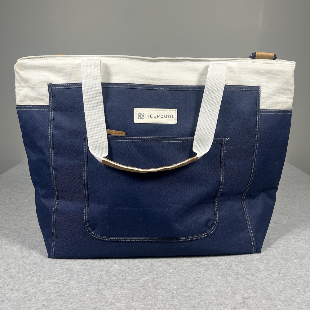 Costco Keep Cool Cube Storage Blue White Shopping Cooler Zippered Bag