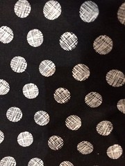 Lot Of 2 Stylish Plastic & Canvas Reusable Tote Bags Black With White Dots XL