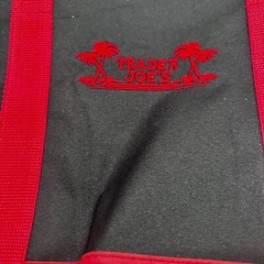 Trader Joe’s Large Reusable Insulated Grocery Cooler Tote Bag Black Red Freezer