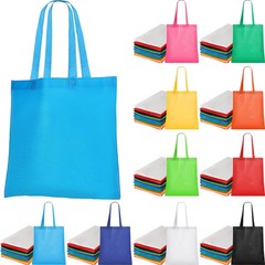 50 Pack Non Woven Bags with Handles 13 x 15 Inch Reusable Tote Bulk Grocery G…