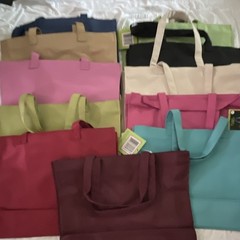 Purse n-make-it! Tote Bag Multicolor Solid with Zipper Pocket 16×12 in