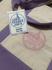 Large Trader Joe’s Tote Bag Lavender/purple With Pink Logo NWT US Seller 2026