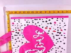 Love Poka dot pink shopping tote bag with straps 12×5.5×11.5 inches