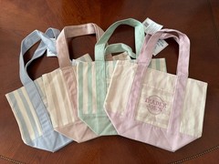 Trader Joes Mini Tote Bag Canvas Striped Set Of 4 Limited Edition Summer 2026