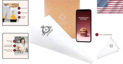 Non-Toxic Reusable Piping Bag – Dishwasher Friendly with Pro Baking Tips E-Book