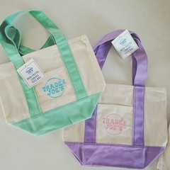 Trader Joe’s 2026 Mini Pastel Canvas Tote Bag 1 PACK IN HAND READY TO SHIP!!!!