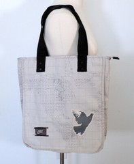 Nike Shoppers Tote Gray Map Print Zipper Closure