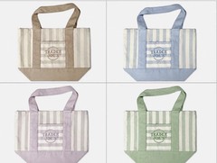 NEW Trader Joe’s Mini Canvas Tote Bag Set of 4 Striped Colors In Hand NWT 2026
