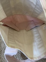 NWT TRADER JOE’S 2026 Mini Striped Canvas Tote Bag PINK stripes FAST SHIPPING