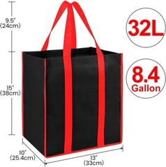 Bodaon 4Pk Collapsible Kitchen Reusable Grocery Bags 13W x 10H x 15D inch