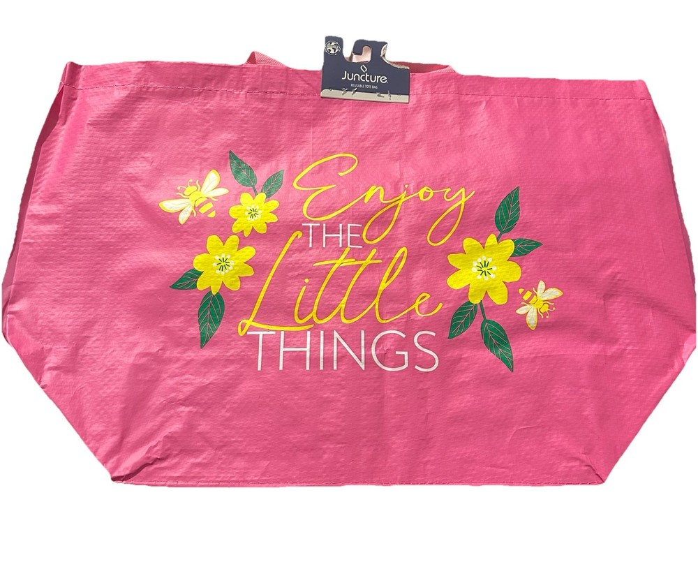 Juncture 14x16in Enjoy The Little Things Reusable Inspirational Bag W/Handles.