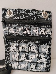 Disney Minnie Mouse Daisy Duck Black Canvas Crossbody Small 7.5″ Purse Bag
