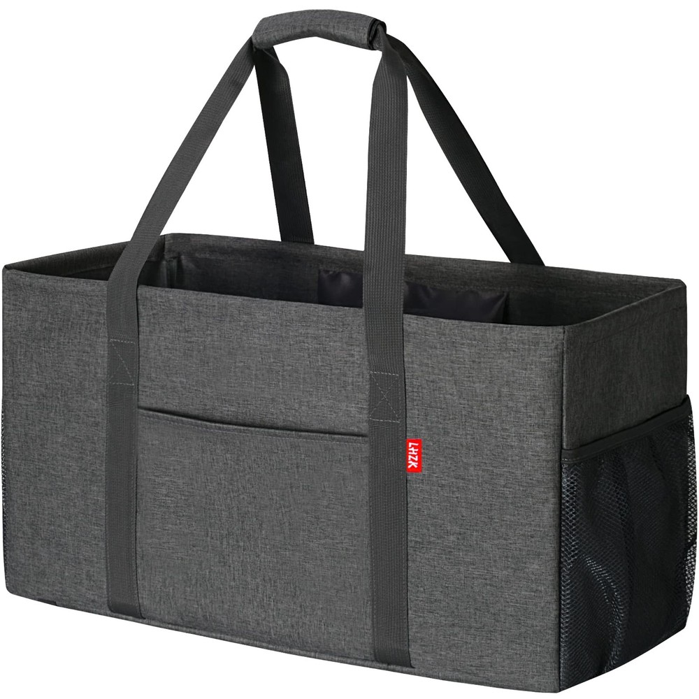Extra Large Utility Tote Bag Wire Frame Foldable Reusable Grocery Beach Storage