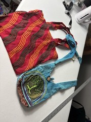 bundle Free People Linen Cloth Lightweight Shopping Tote Bag Multicolor Boho