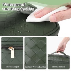 Dajasan Makeup Bag Cosmetic Bag, Travel Large Capacity Green